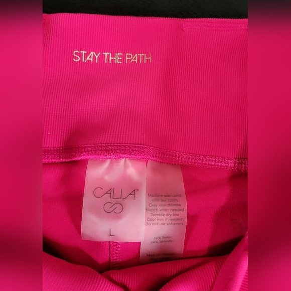 Calia Womens Hot Pink Textured Leggings Size L - Picture 5 of 5